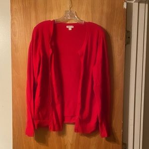 Red cardigan